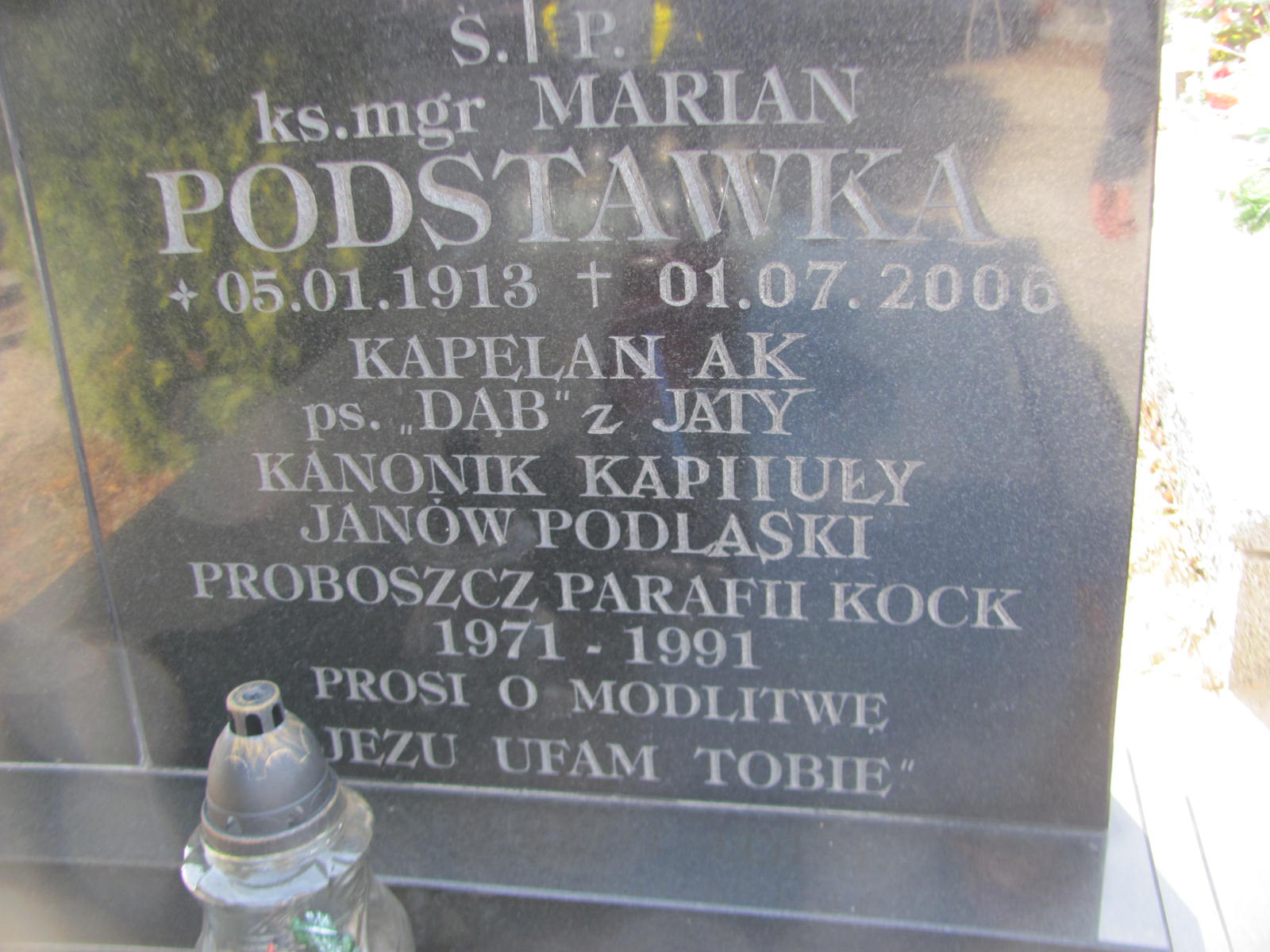 Ksiądz Marian Podstawka 1913 Kock - Grobonet - Wyszukiwarka osób pochowanych