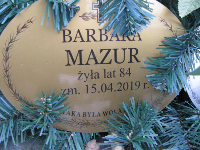 Barbara Teresa Mazur 1934 Kock - Grobonet - Wyszukiwarka osób pochowanych