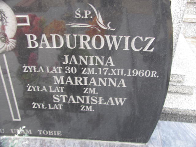 Marianna Badurowicz 1933 Kock - Grobonet - Wyszukiwarka osób pochowanych