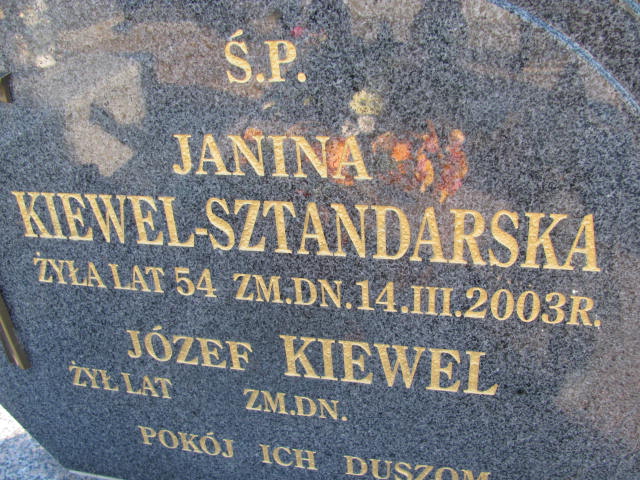 Janina Kiewel-Sztandarska 1949 Kock - Grobonet - Wyszukiwarka osób pochowanych